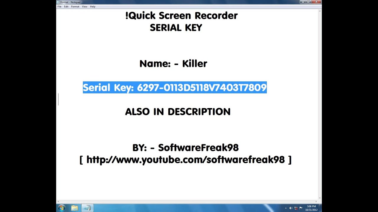 Serial key for action